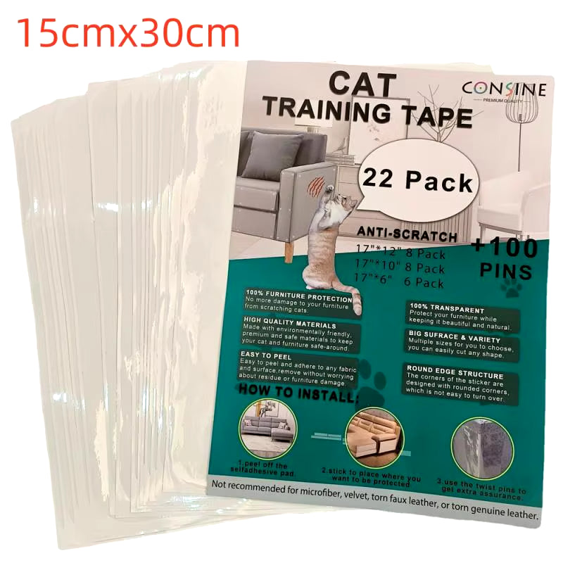 Cat Scratch Furniture Protector Couch Guard Protector Cat Scratch Repellent Pad for Furniture Anti-Scratch Training Tape for Cat