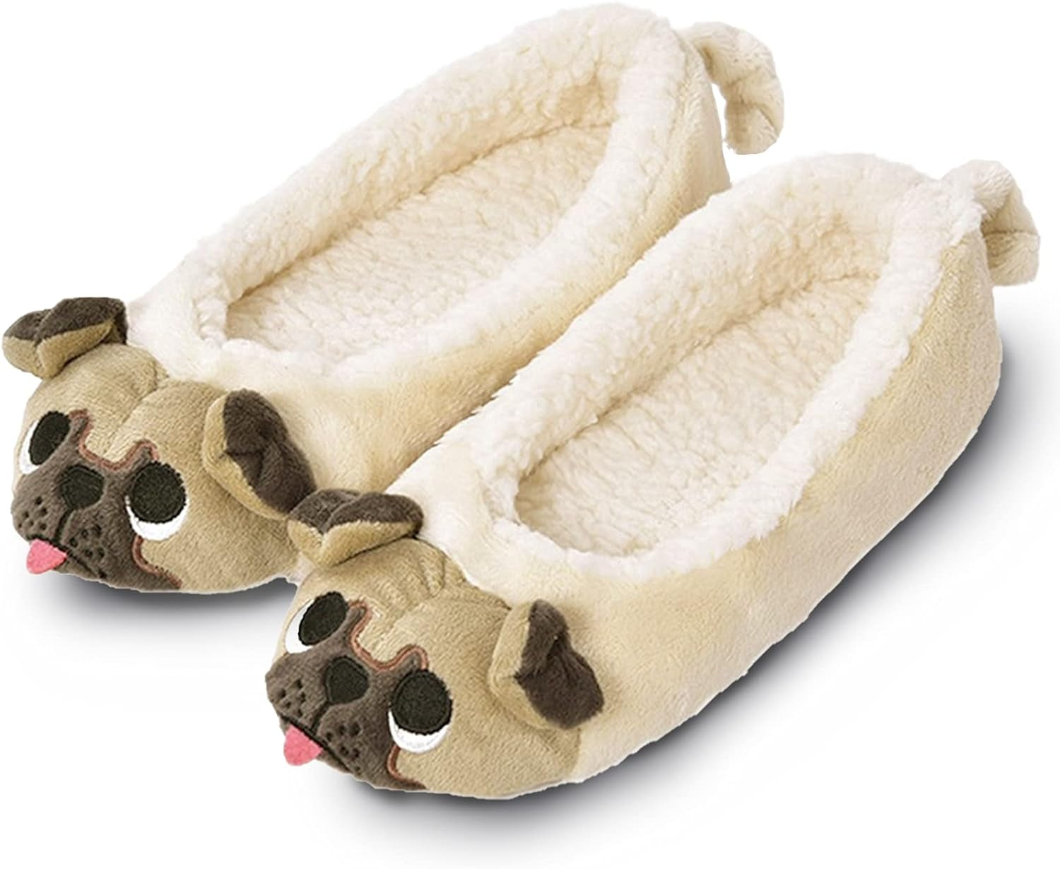 Pug Slippers for Women Cute Dog Slippers Socks Warm Animal Soft Plush House Shoes Indoor