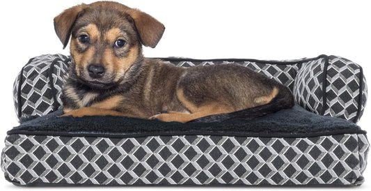 Comfy Couch Plush & Décor Sofa-Style Fiberfill Pillow Dog Bed - Diamond Gray, Small