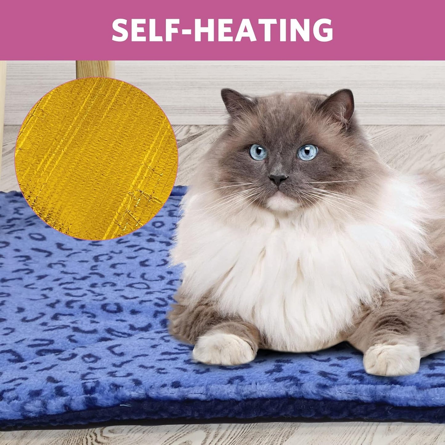 Self Warming Cat Bed,Super Soft Dog Bed Crate Bed Blanket, Self Heating Cat Pad, Thermal Cat and Dog Warming Bed Mat.