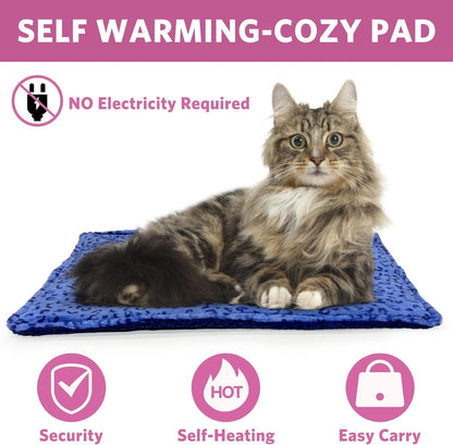 Self Warming Cat Bed,Super Soft Dog Bed Crate Bed Blanket, Self Heating Cat Pad, Thermal Cat and Dog Warming Bed Mat.