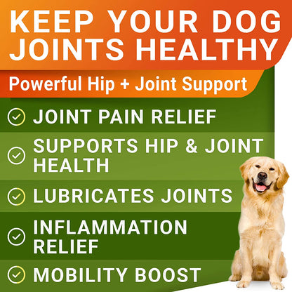 Glucosamine Treats for Dogs - Joint Supplement W/Omega-3 Fish Oil - Chondroitin, MSM - Advanced Mobility Chews - Joint Pain Relief - Hip & Joint Care - Chicken Flavor - 180 Ct - Made in USA