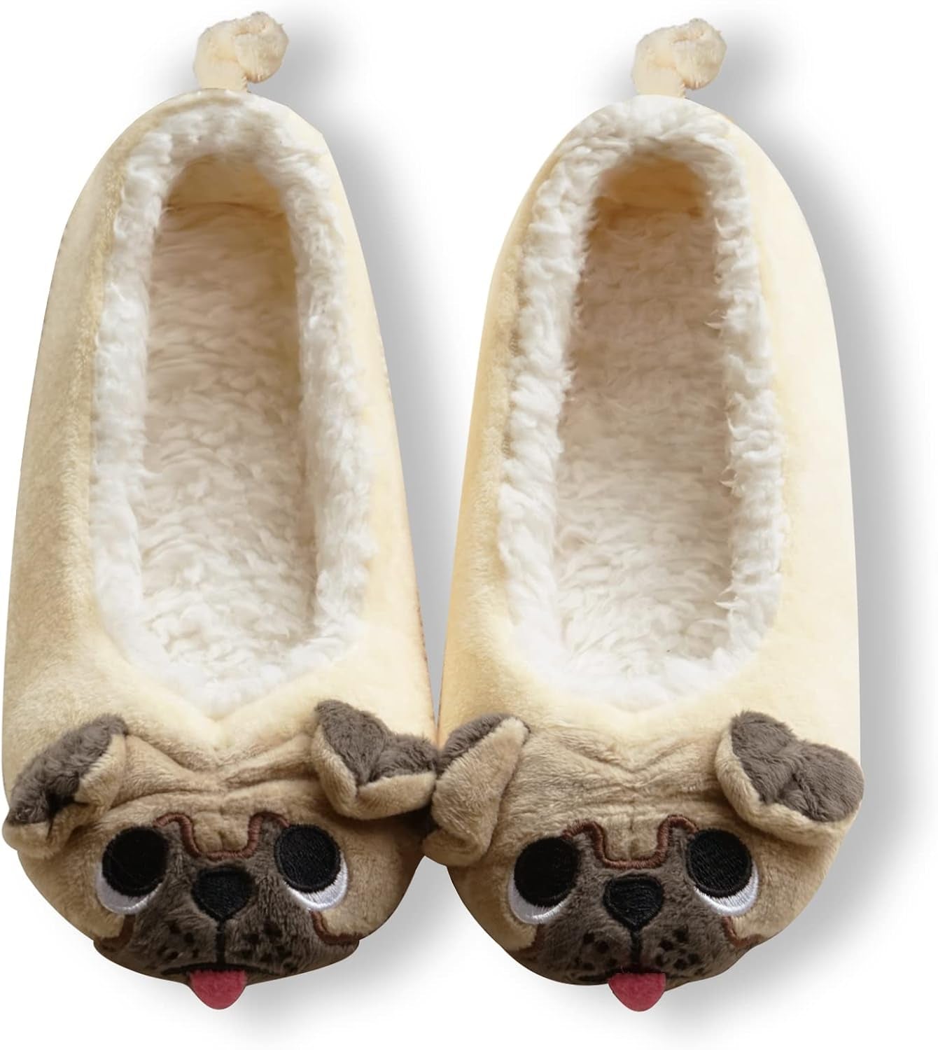 Pug Slippers for Women Cute Dog Slippers Socks Warm Animal Soft Plush House Shoes Indoor